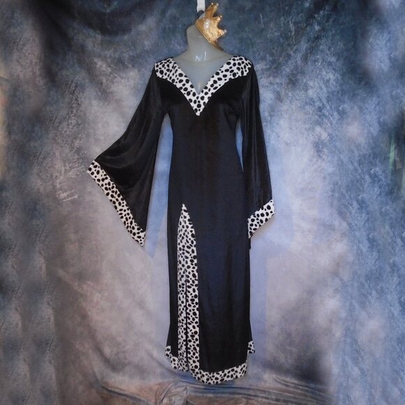 Women's Costume for Evil Queen + Crown with Blinking Lights - Picture 2 of 9